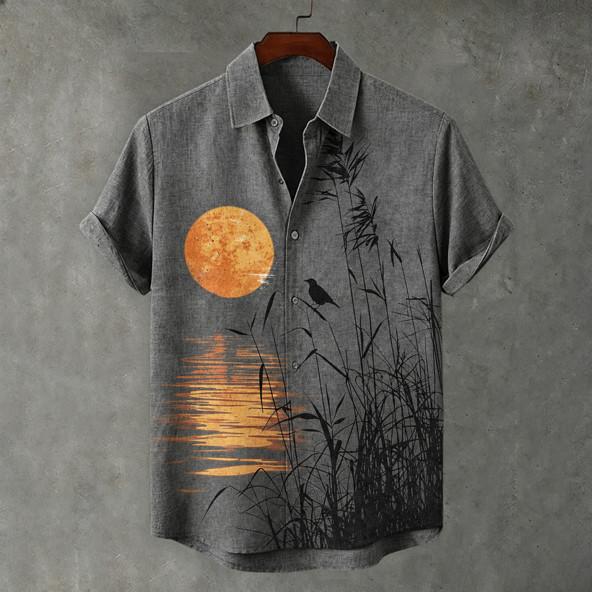 Men's Japanese-style Printed Casual Linen Blend Shirt