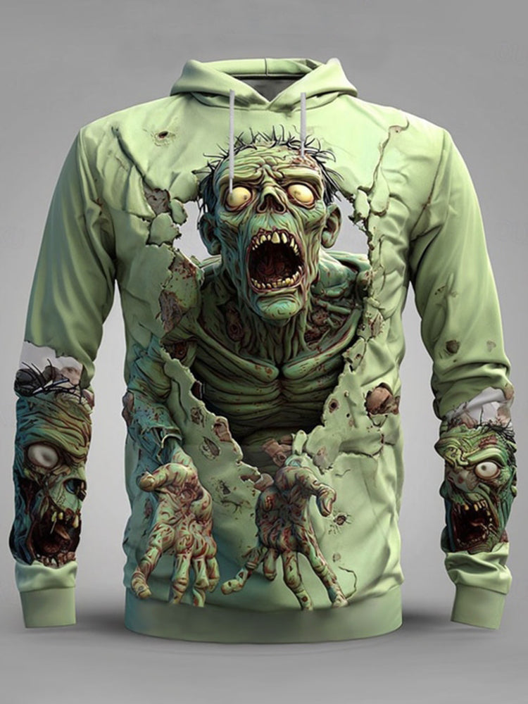 Men's Halloween Zombie Wall Breaking 3d Printed Hoodie