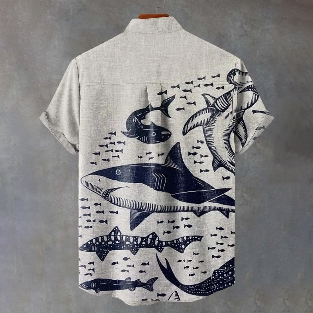Ocean Shark Japan Art Print Casual Shirt