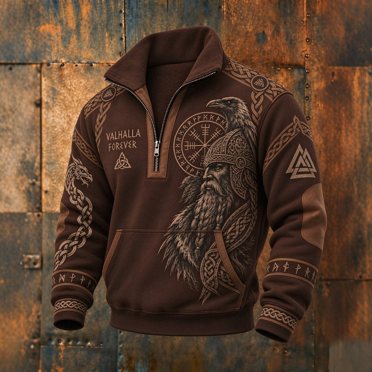 Men's Retro Viking Print Sweatshirt