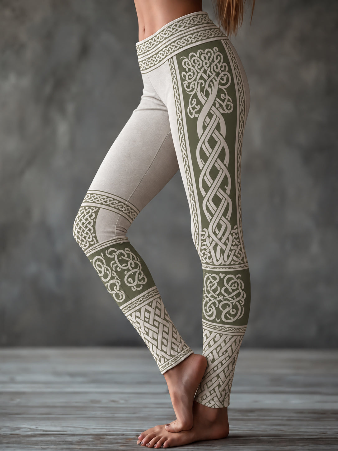 Women's Vintage Viking Tree Of Life Celtic Knot Pattern Art Cozy Leggings