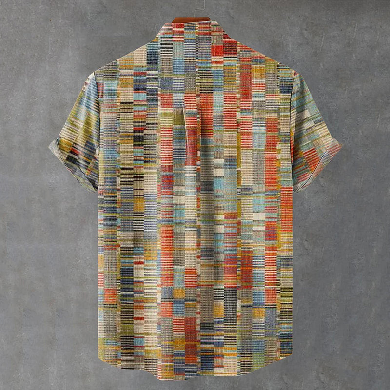 Abstract Geometric Pattern Art Vintage Print Casual Shirt