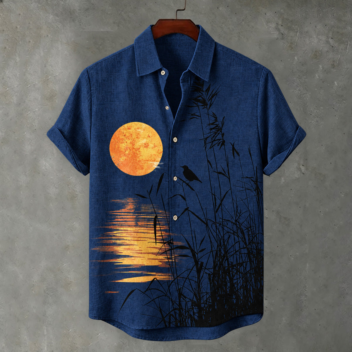 Men's Japanese-style Printed Casual Linen Blend Shirt